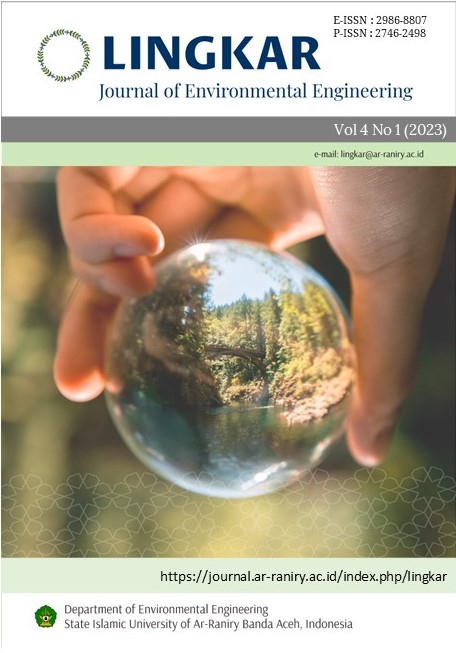 					View Vol. 4 No. 2 (2023): LINGKAR : Journal of Environmental Engineering 
				
